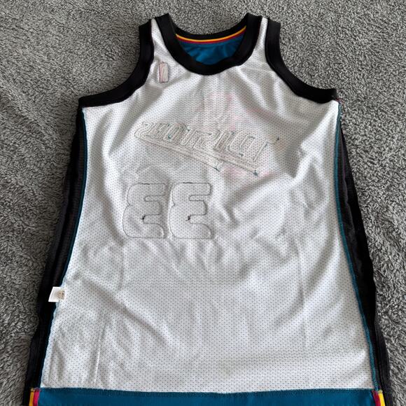 Authentic Mitchell & Ness Grant Hill Pistons 98-99 Away Teal Jersey Tailored 44 - Picture 10 of 13